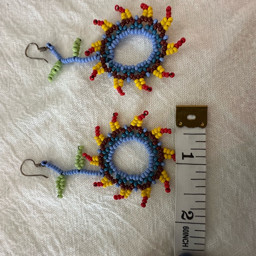 Colorful Beaded Hoop Earrings